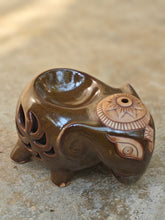 Elephant Shaped Essential Oil Burner with Floral Motifs