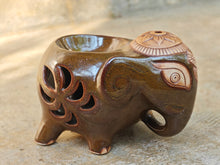 Elephant Shaped Essential Oil Burner with Floral Motifs