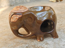 Elephant Shaped Essential Oil Burner with Floral Motifs