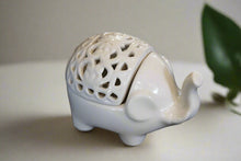 White Ceramic Elephant Incense Holder