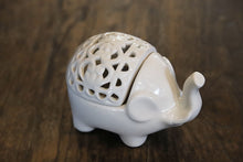 White Ceramic Elephant Incense Holder