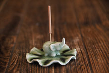 Elephant and Leaf Incense Stick Holder