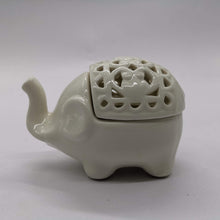 White Ceramic Elephant Incense Holder