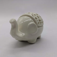 White Ceramic Elephant Incense Holder