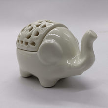 White Ceramic Elephant Incense Holder