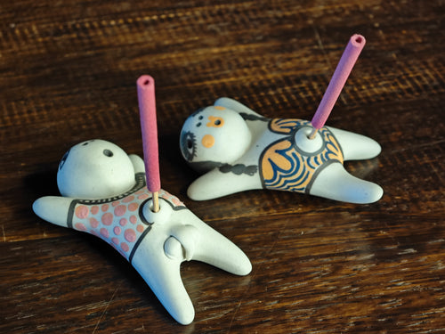 Beach-Themed Man and Woman Incense Holders